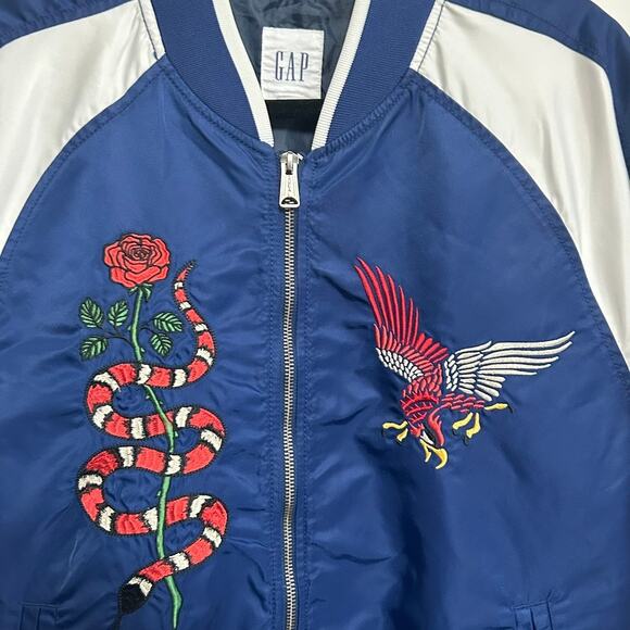 Gap Limited Edition California Sukajan Bomber M Embroidered Map Eagle Jacket - Picture 13 of 16